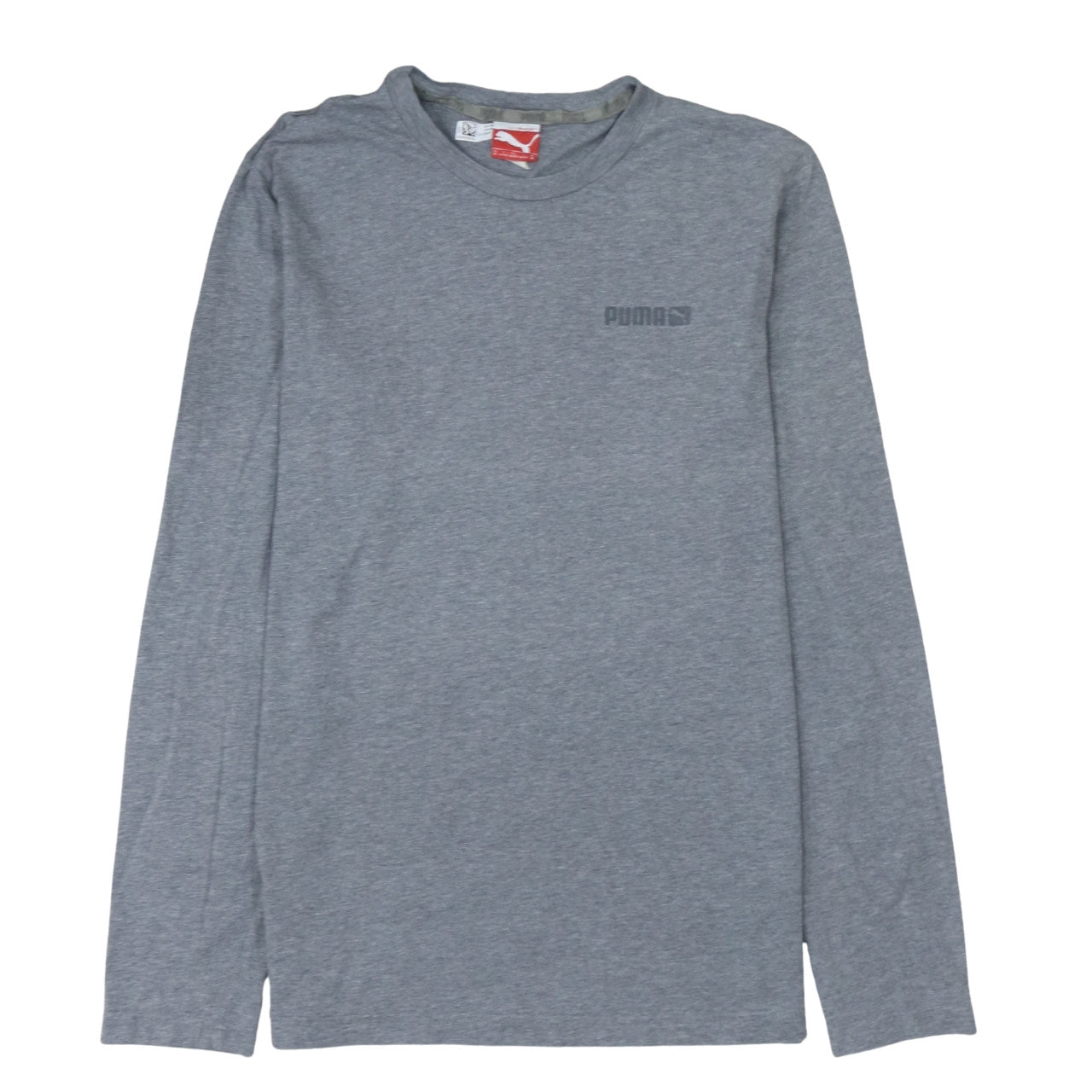 Puma Men Grey Long Sleeve Crew Neck Cotton T-Shirt M
