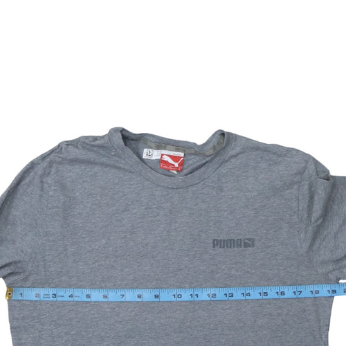 Puma Men Grey Long Sleeve Crew Neck Cotton T-Shirt M
