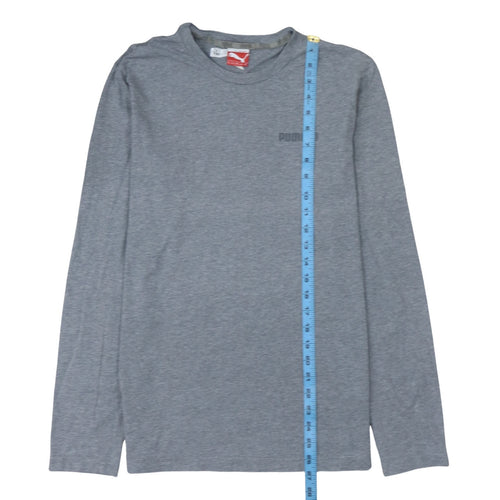 Puma Men Grey Long Sleeve Crew Neck Cotton T-Shirt M