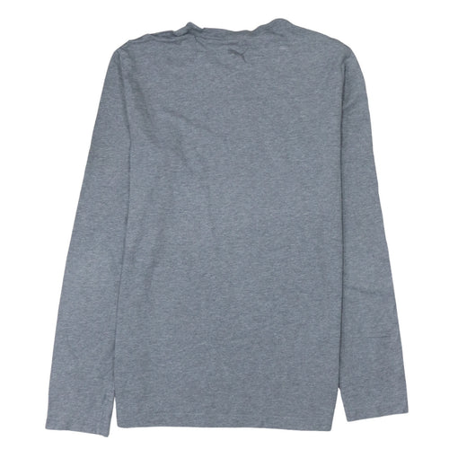 Puma Men Grey Long Sleeve Crew Neck Cotton T-Shirt M