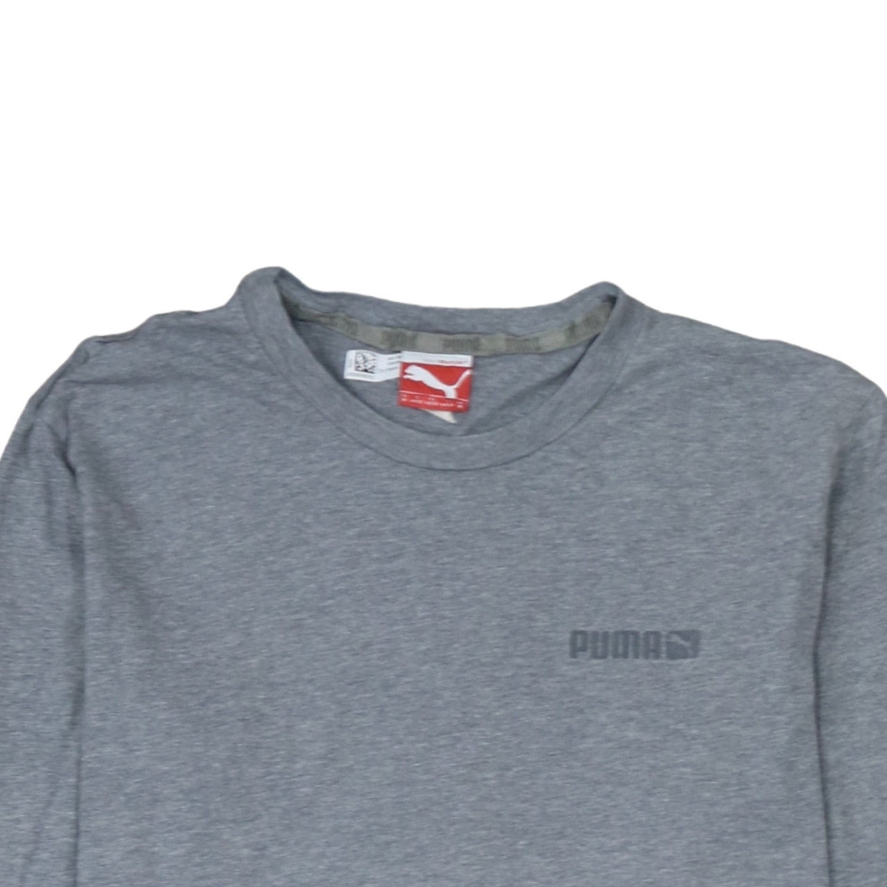 Puma Men Grey Long Sleeve Crew Neck Cotton T-Shirt M