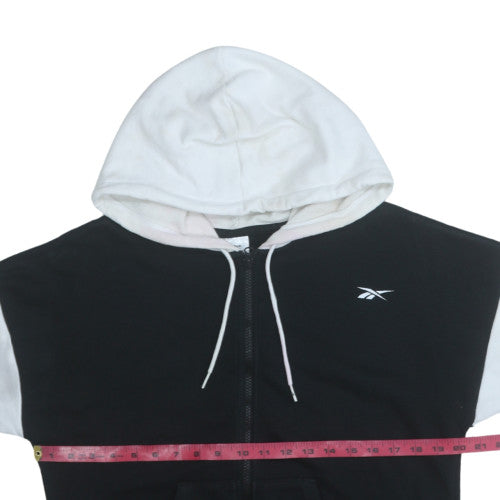 Reebok Womens Black & White Full Zip Hoodie Size S Casual Sportswear