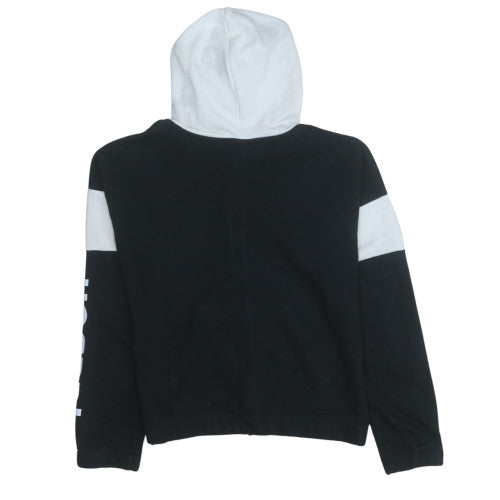 Reebok Womens Black & White Full Zip Hoodie Size S Casual Sportswear