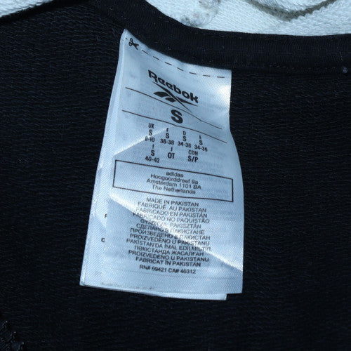 Reebok Womens Black & White Full Zip Hoodie Size S Casual Sportswear