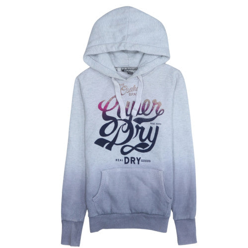 Superdry Women's Grey Ombre Pullover Hoodie Size S