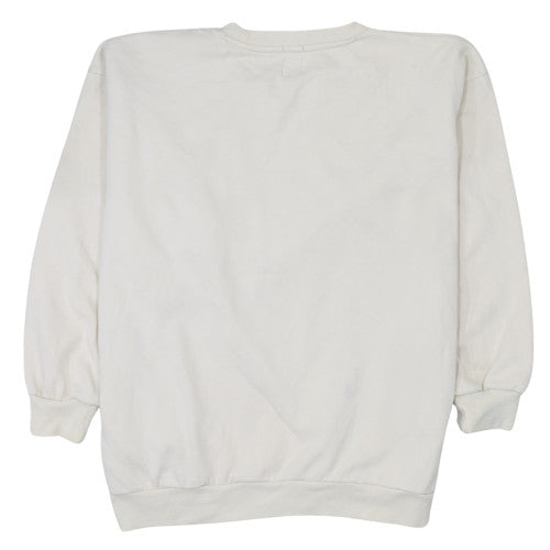 GAP Women Ivory Oversized Crew Neck Sweatshirt Size S Classic Logo