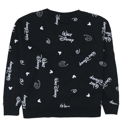Disney x Primark Women Black Walt Disney Logo Sweatshirt L 14/16