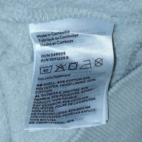 H&M Women Beige Disney Mickey Hoodie Size M Pullover Cotton Blend