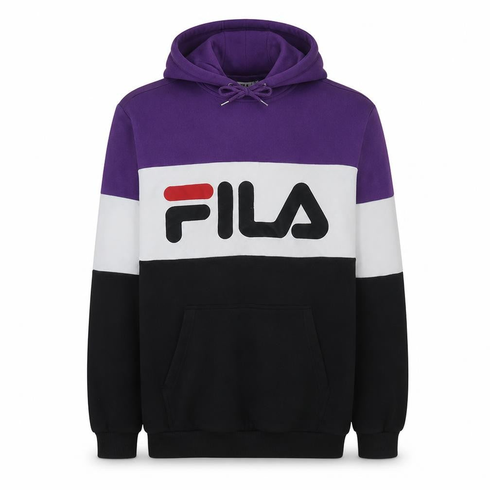 Front view of Fila Men's Multicoloured Pullover Hoodie M Graphic Sports Style