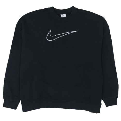 Nike Women Black XL Pullover Sweatshirt Dri-Fit Logo Crew Neck