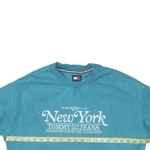 Tommy Jeans Men's Blue Crew Neck Embroidered Sweatshirt M