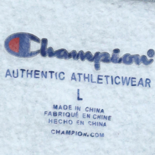 Champion Women Grey Logo Crew Neck Pullover Sweatshirt Size L