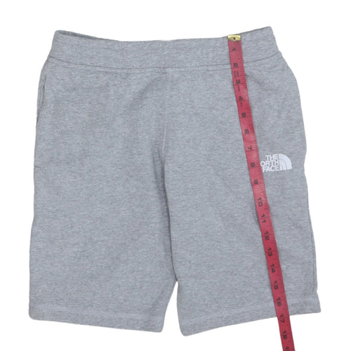 The North Face Boys Grey L Sweat Shorts Cotton Blend Activewear