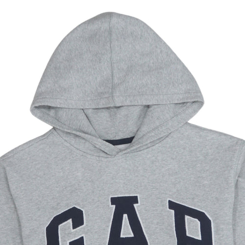 GAP Kids Boys Grey XL Pullover Hoodie Cotton Blend Logo Design