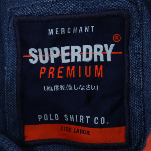 Superdry Men’s Blue Polo Shirt Size L Athletic Style