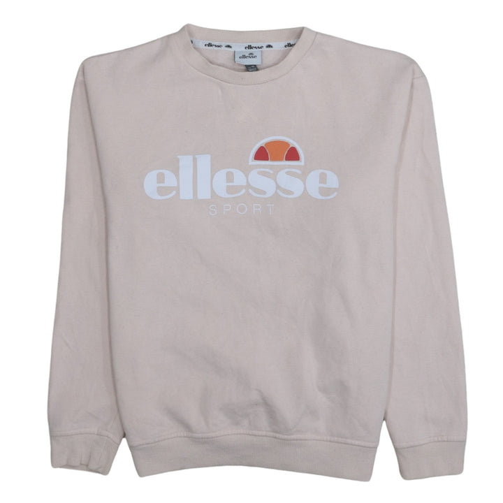 Ellesse Women Beige Crew Neck Pullover Sweatshirt UK 10
