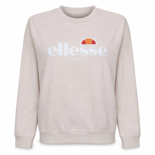 Front view of Ellesse Women Beige Crew Neck Pullover Sweatshirt UK 10