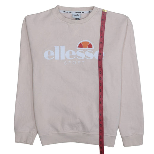 Ellesse Women Beige Crew Neck Pullover Sweatshirt UK 10