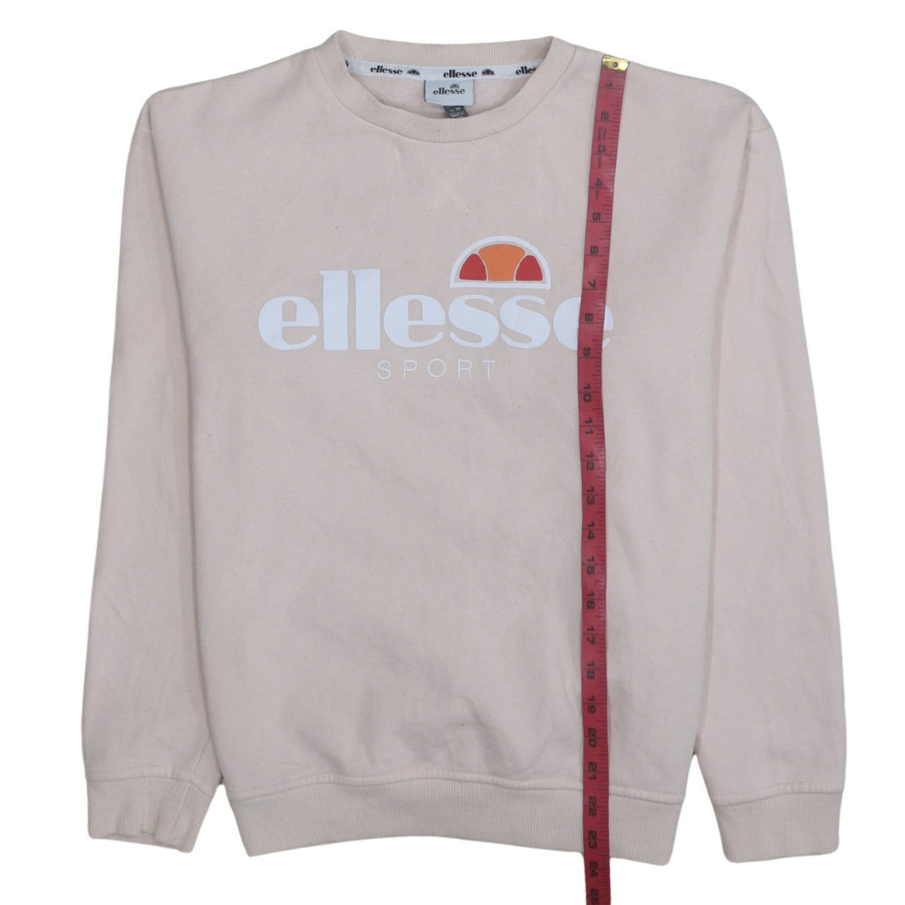 Ellesse Women Beige Crew Neck Pullover Sweatshirt UK 10