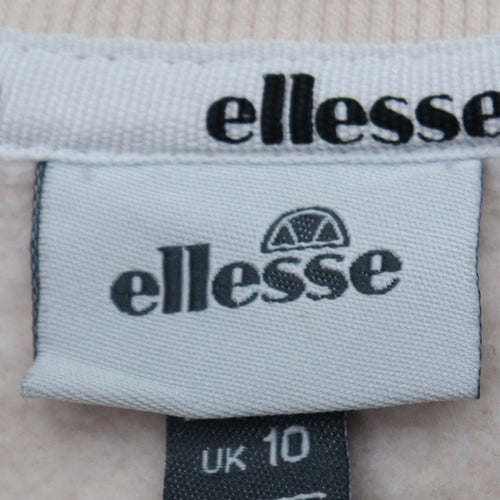 Ellesse Women Beige Crew Neck Pullover Sweatshirt UK 10