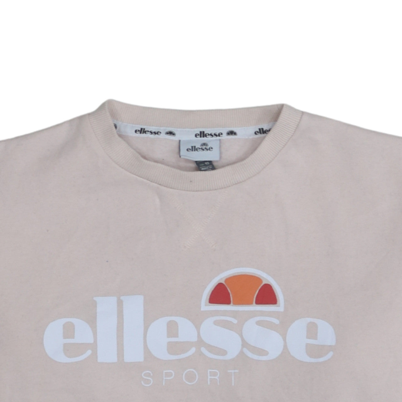 Ellesse Women Beige Crew Neck Pullover Sweatshirt UK 10