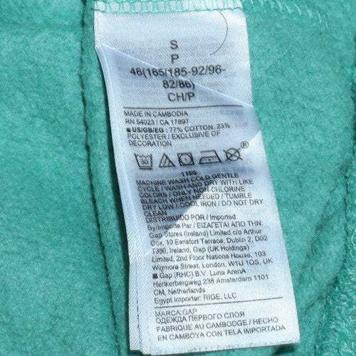 GAP Men's Green Pullover Hoodie Small Regular Fit Fleece