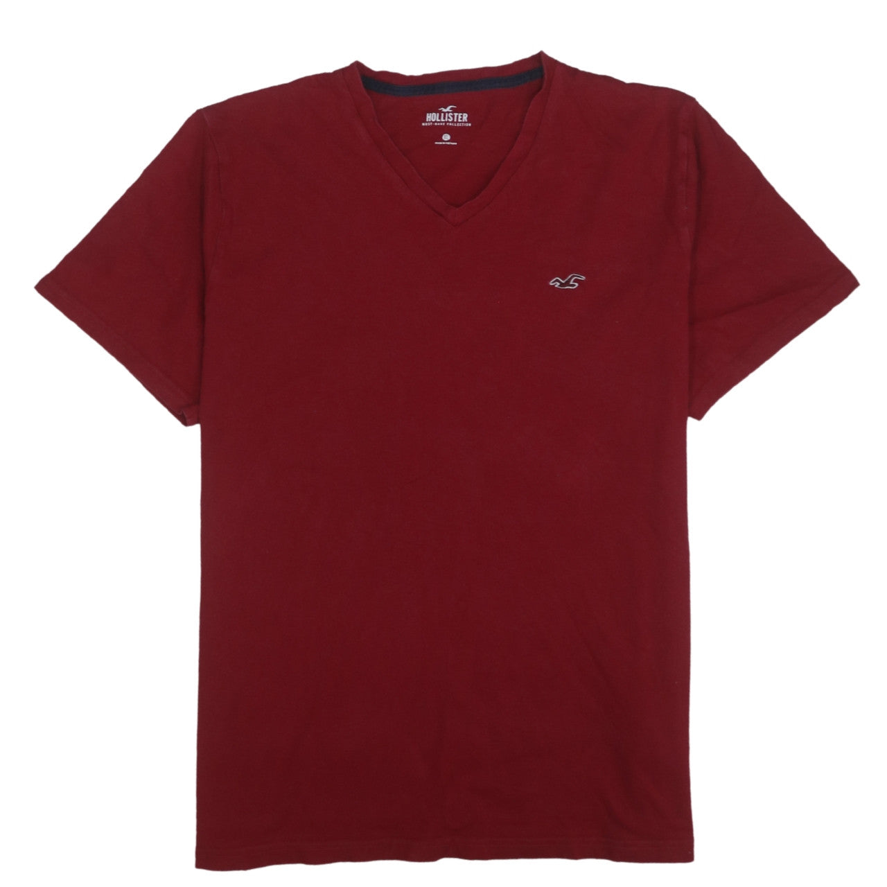 Hollister Men's Red V-Neck Short Sleeve Cotton T-Shirt XL