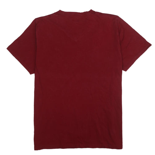 Hollister Men's Red V-Neck Short Sleeve Cotton T-Shirt XL