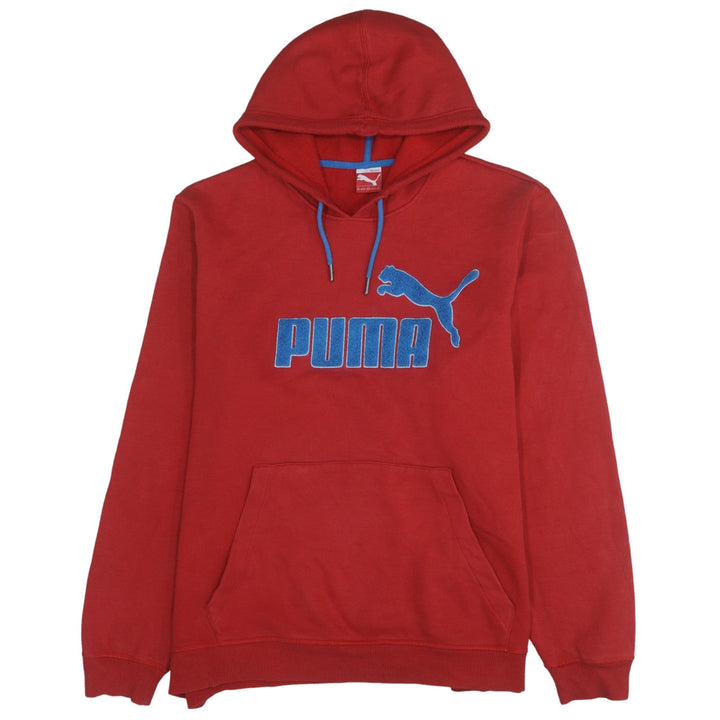 Puma Men’s Red 2XL Pullover Hoodie with Blue Logo
