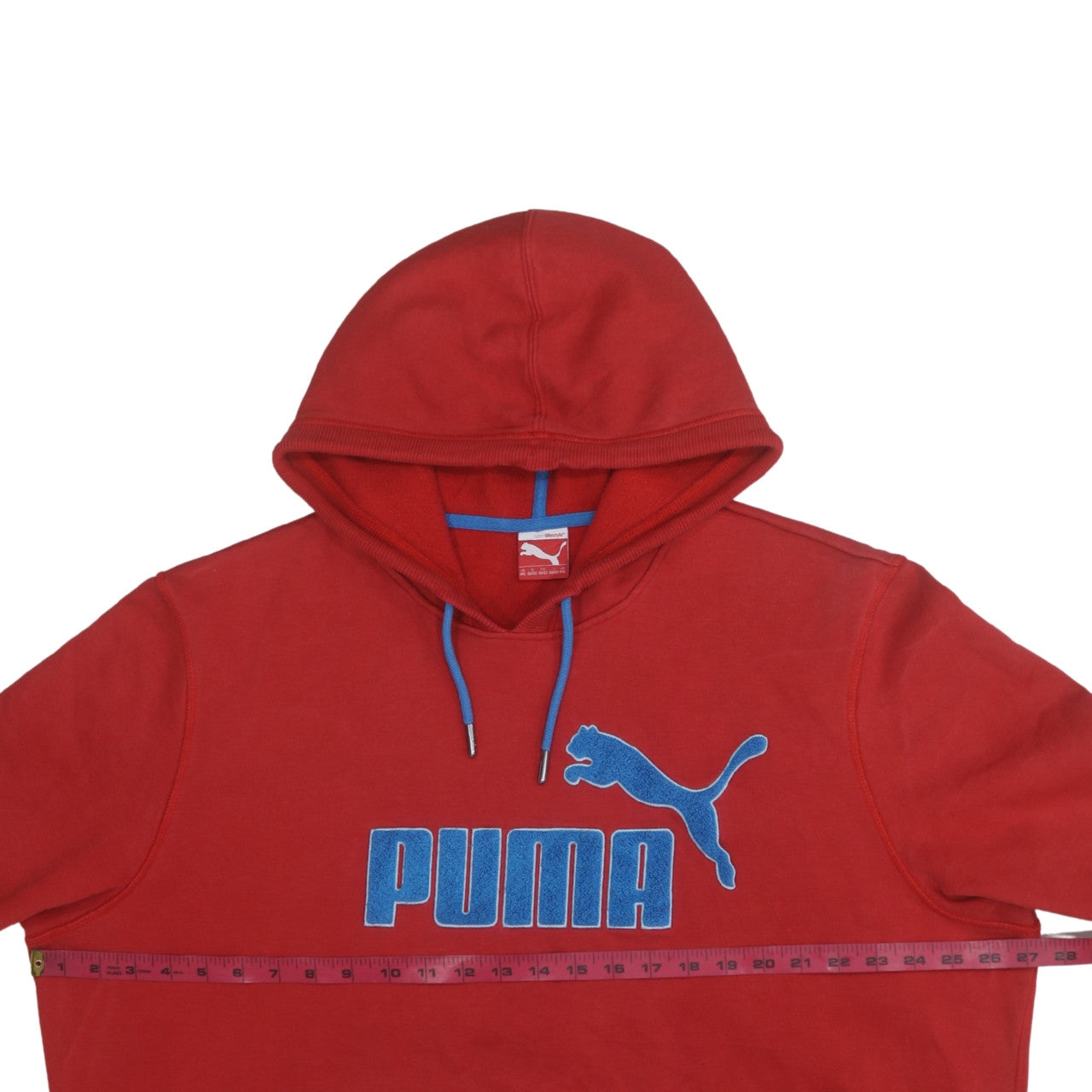 Puma Men’s Red 2XL Pullover Hoodie with Blue Logo