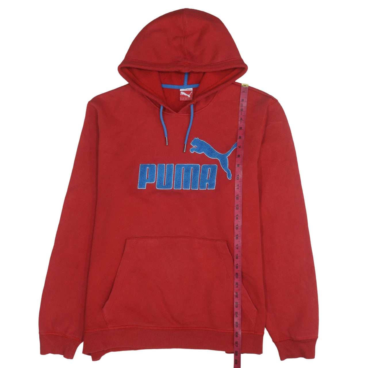 Puma Men’s Red 2XL Pullover Hoodie with Blue Logo