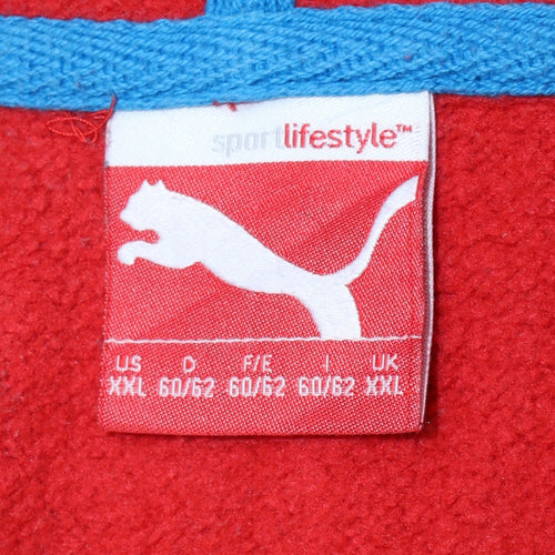 Puma Men’s Red 2XL Pullover Hoodie with Blue Logo