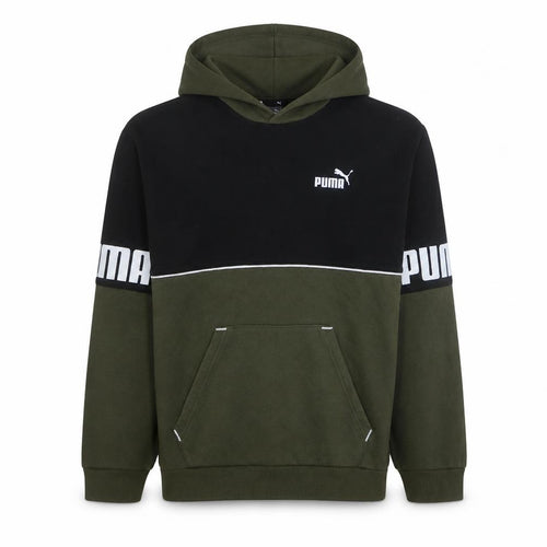 Puma Boys Green & Black Pullover Hoodie 13-14 Years Logo Graphic Sweatshirt