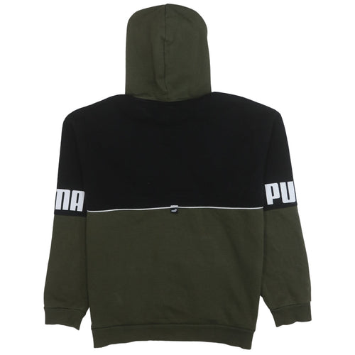 Puma Boys Green & Black Pullover Hoodie 13-14 Years Logo Graphic Sweatshirt