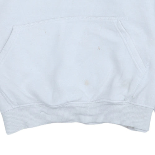 Ellesse Womens White Pink Hoodie UK 10 Pullover Logo Hooded Sweatshirt
