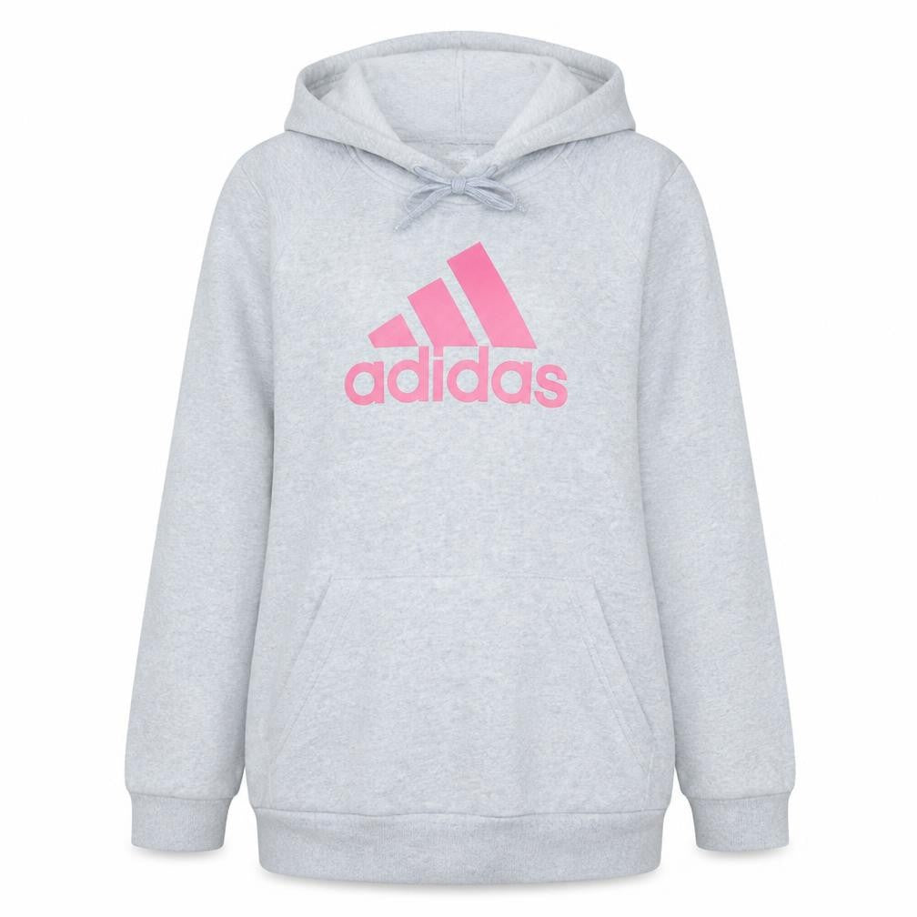 Front view of Adidas Women’s Grey Hoodie, size UK 12, Pullover Hooded Sweatshirt