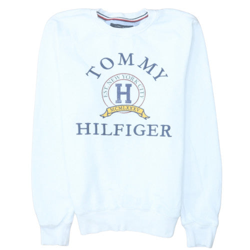 Tommy Hilfiger Men's White Crew Neck Pullover Sweatshirt S
