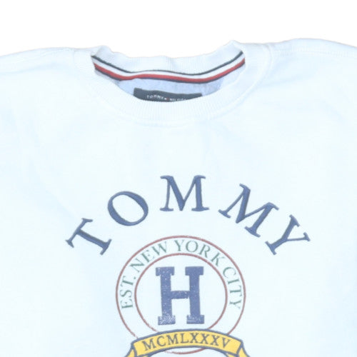 Tommy Hilfiger Men's White Crew Neck Pullover Sweatshirt S