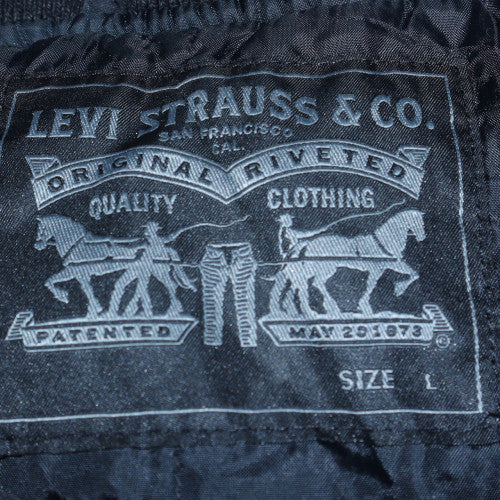 Levi Strauss & Co Men’s Black Bomber Jacket L Cotton Zip Casual