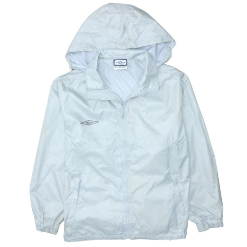 Umbro Men's White Hooded Windbreaker Jacket Size L