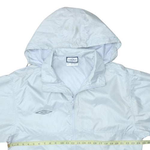 Umbro Men's White Hooded Windbreaker Jacket Size L