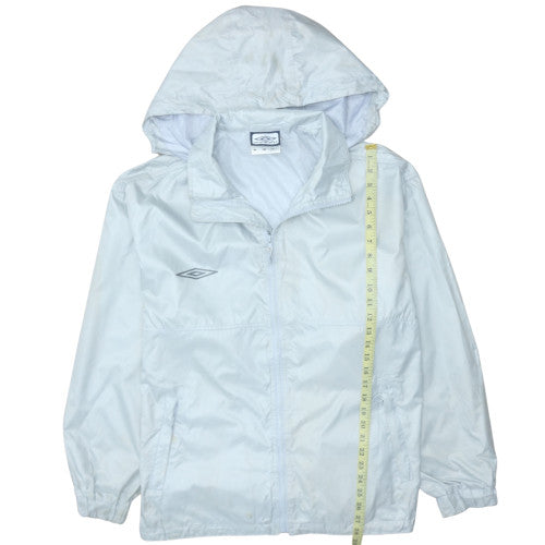 Umbro Men's White Hooded Windbreaker Jacket Size L