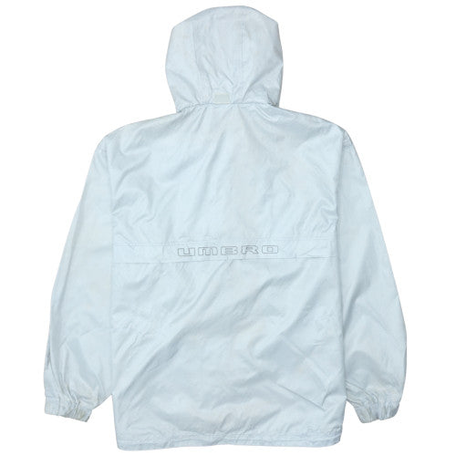 Umbro Men's White Hooded Windbreaker Jacket Size L