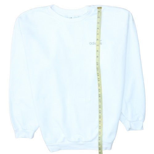 Adidas Women's White Crew Neck Pullover Sweatshirt Size 10 Cotton Blend