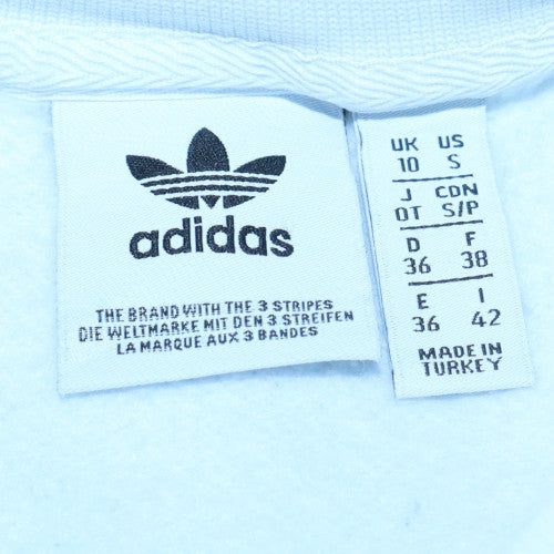 Adidas Women's White Crew Neck Pullover Sweatshirt Size 10 Cotton Blend