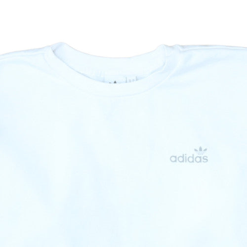Adidas Women's White Crew Neck Pullover Sweatshirt Size 10 Cotton Blend