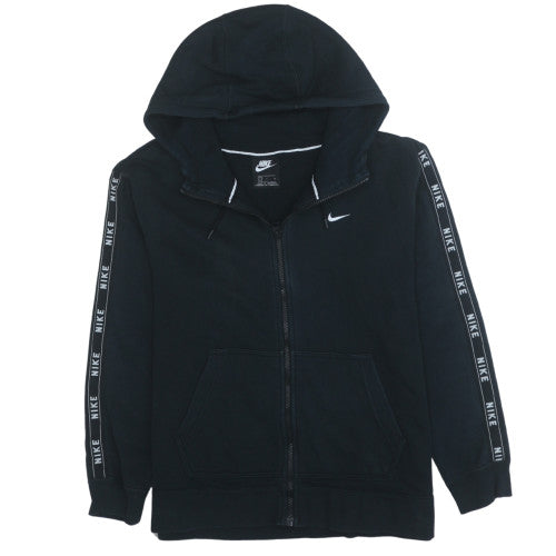 Nike Womens Black Full Zip Hoodie L Logo Hooded Sweatshirt