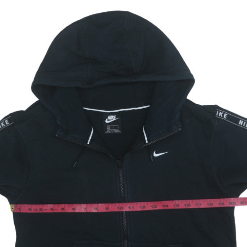 Nike Womens Black Full Zip Hoodie L Logo Hooded Sweatshirt