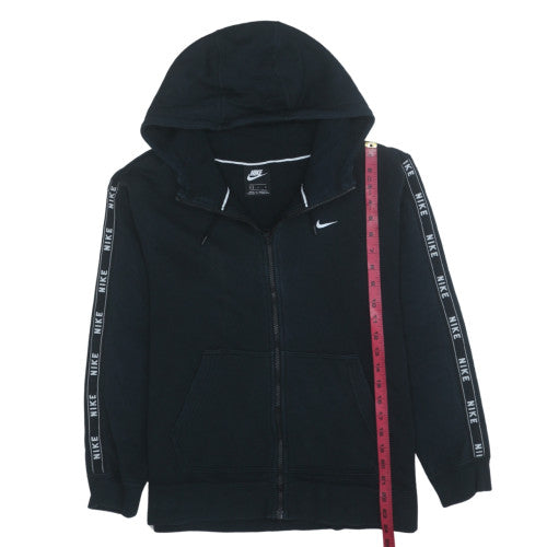 Nike Womens Black Full Zip Hoodie L Logo Hooded Sweatshirt