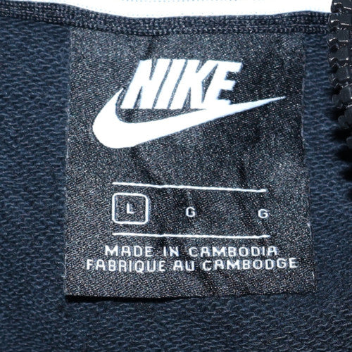 Nike Womens Black Full Zip Hoodie L Logo Hooded Sweatshirt